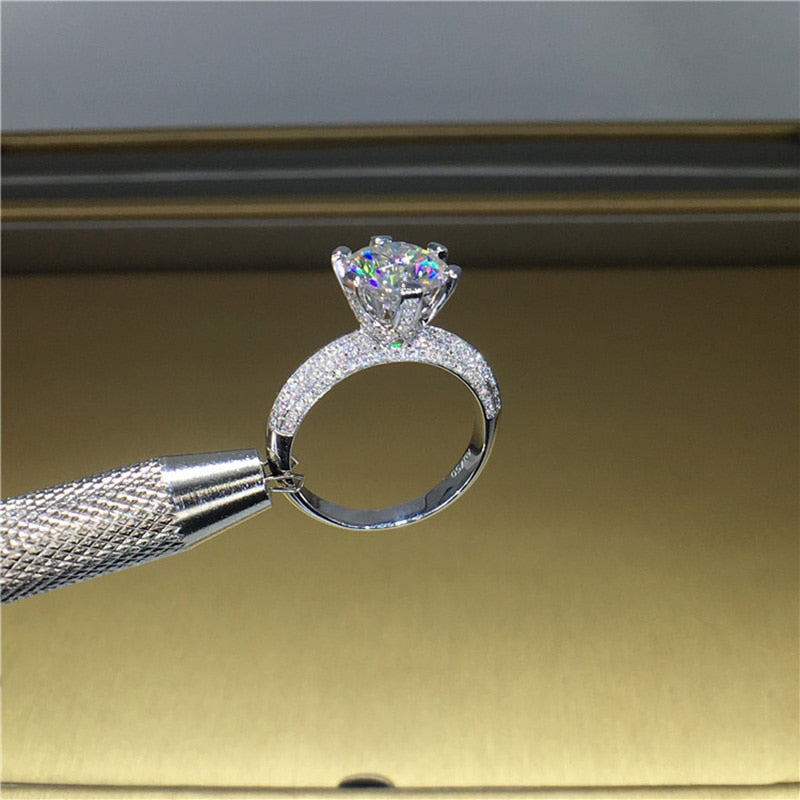 18K Gold 1ct Moissanite VVS Diamond Engagement Ring