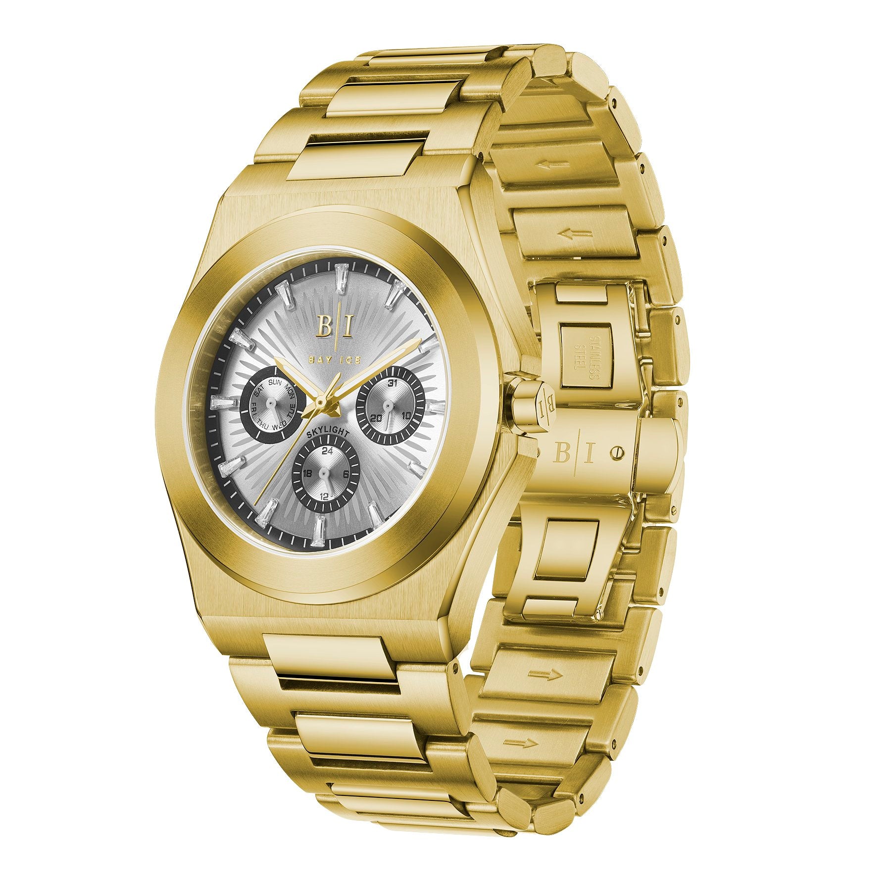 Bay Ice Skylight Watch - Gold and White Dial