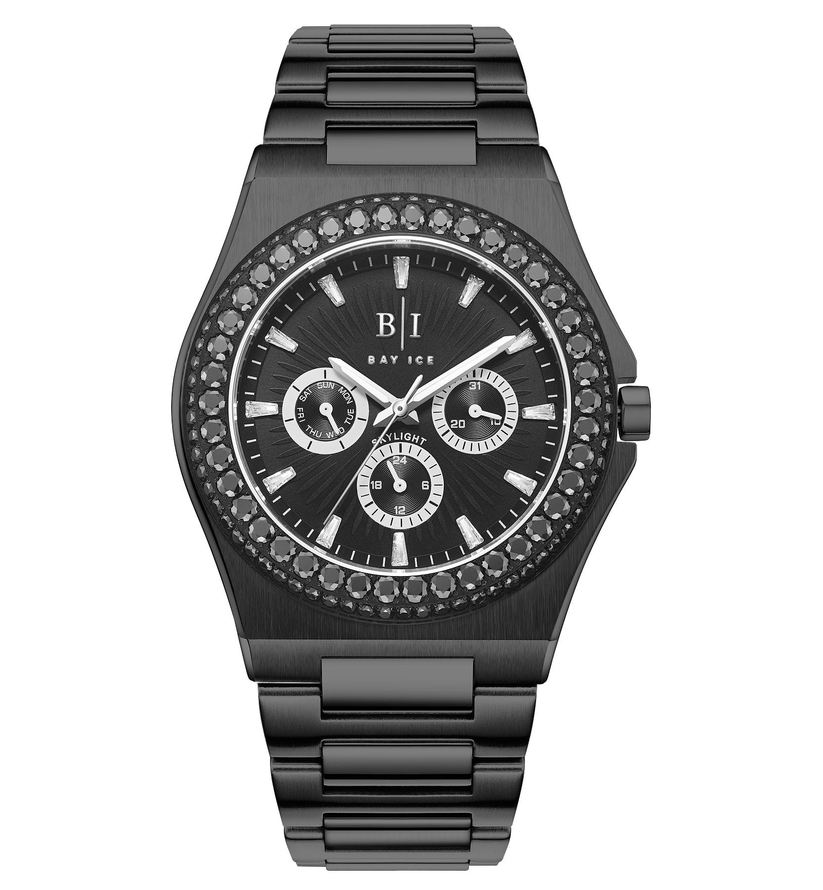 Diamond Bezel - Bay Ice Skylight Watch in All Black