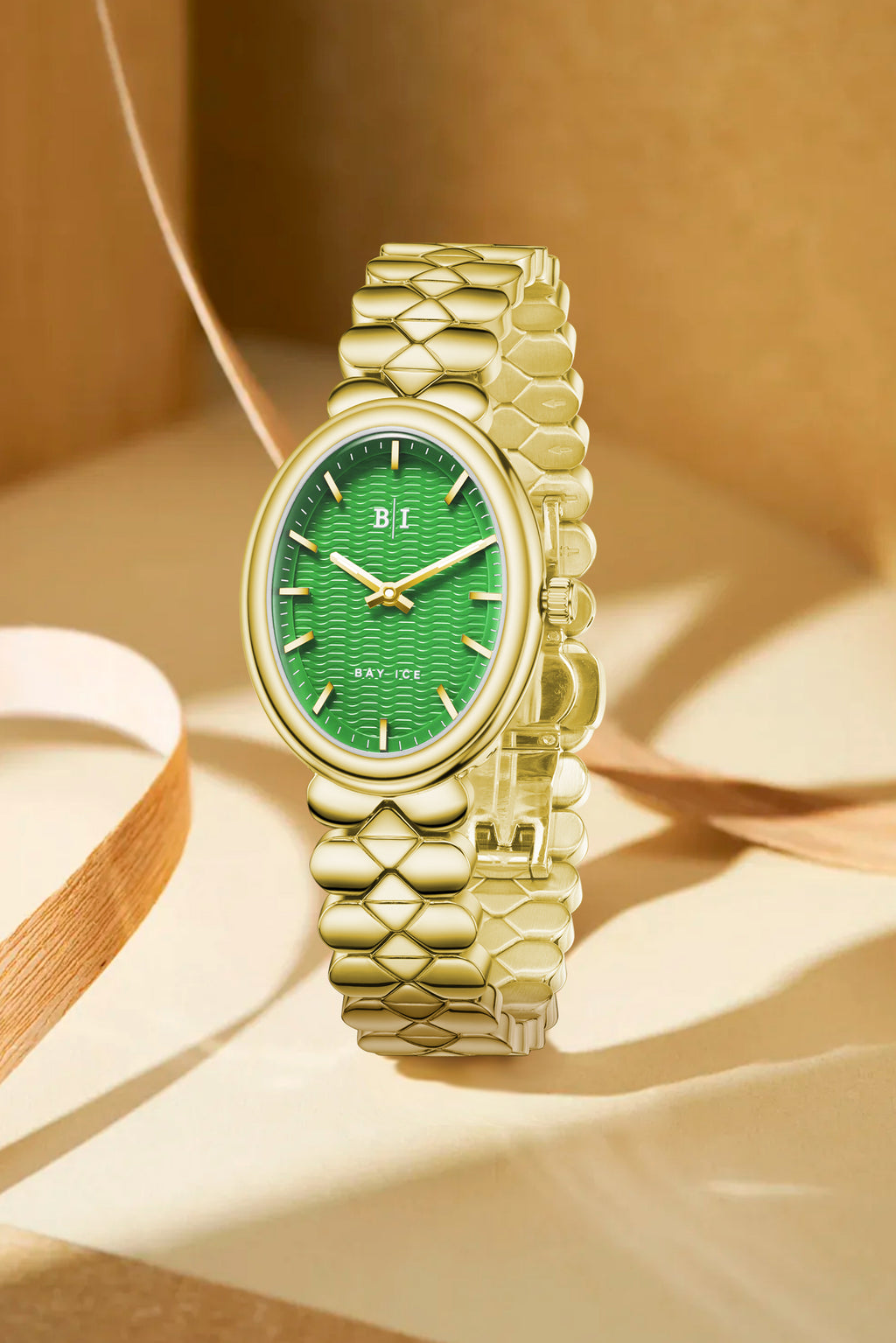 Bay Ice Halo - 26mm Watch Plain Gold and Green Dial