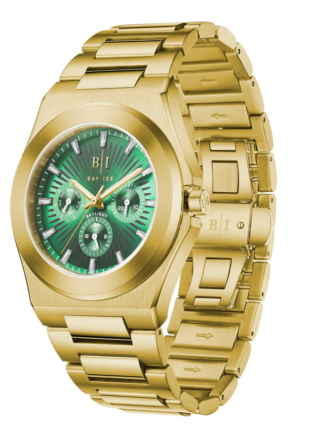 Bay Ice Skylight Watch - Gold and Green Dial