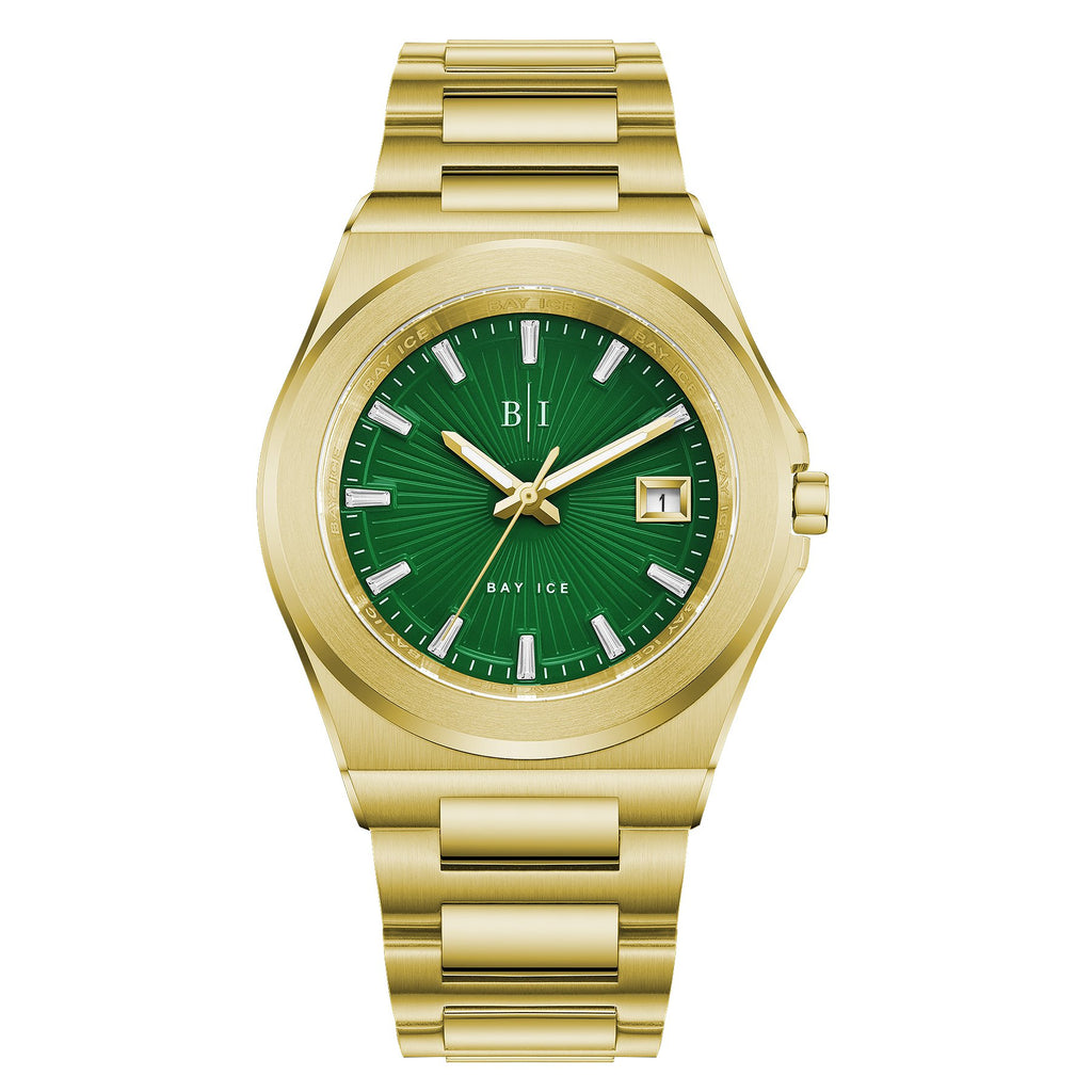 Bay Ice 36mm Fusion Watch - Gold and Green Dial