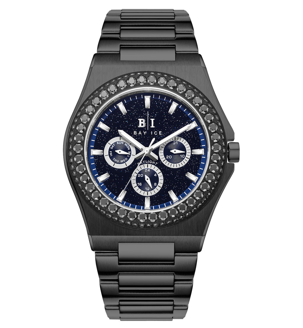 Diamond Bezel - Bay Ice Skylight Stardust Watch in All Black