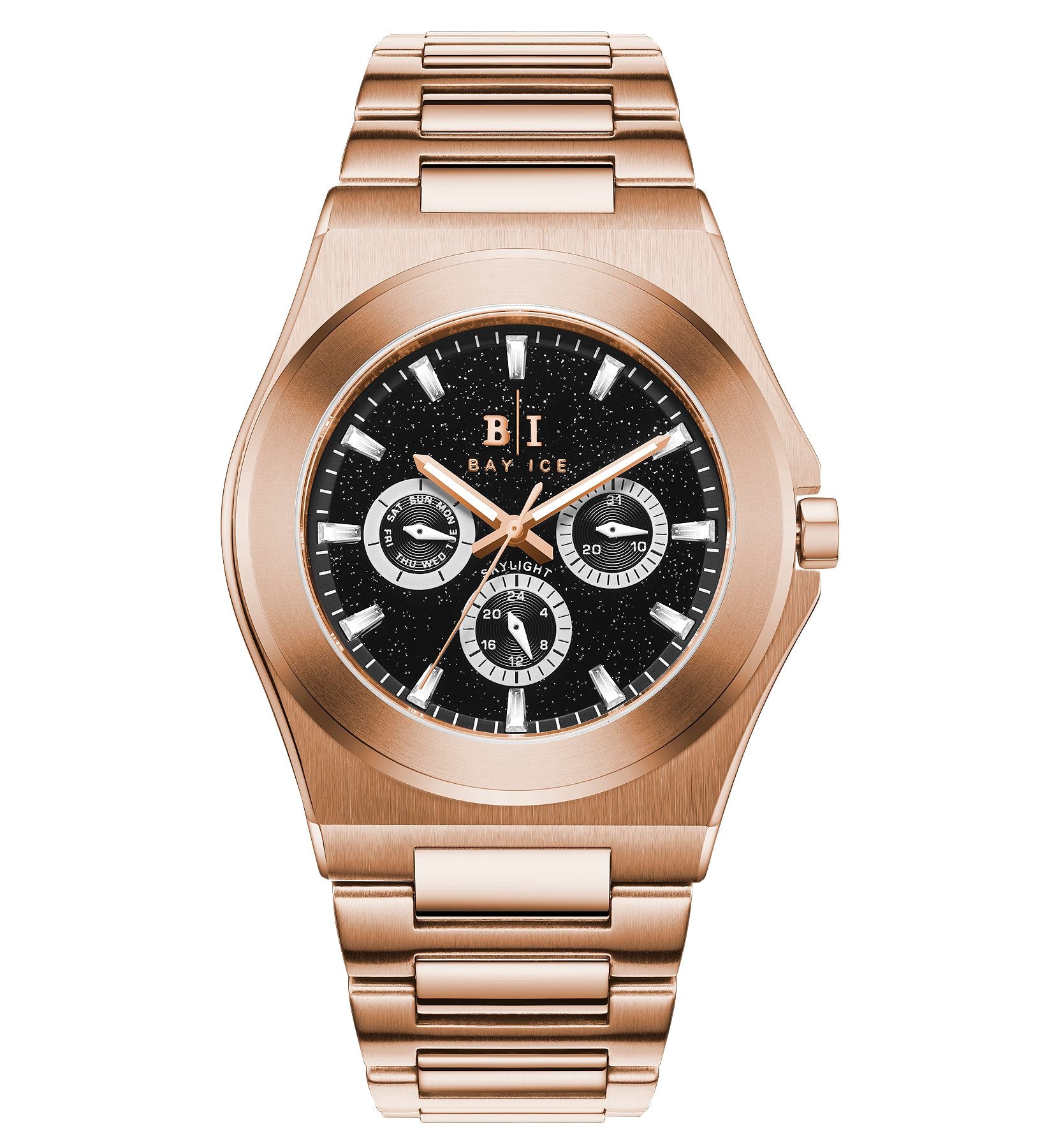 Bay Ice Skylight Stardust Watch - Rose Gold and Black Dial