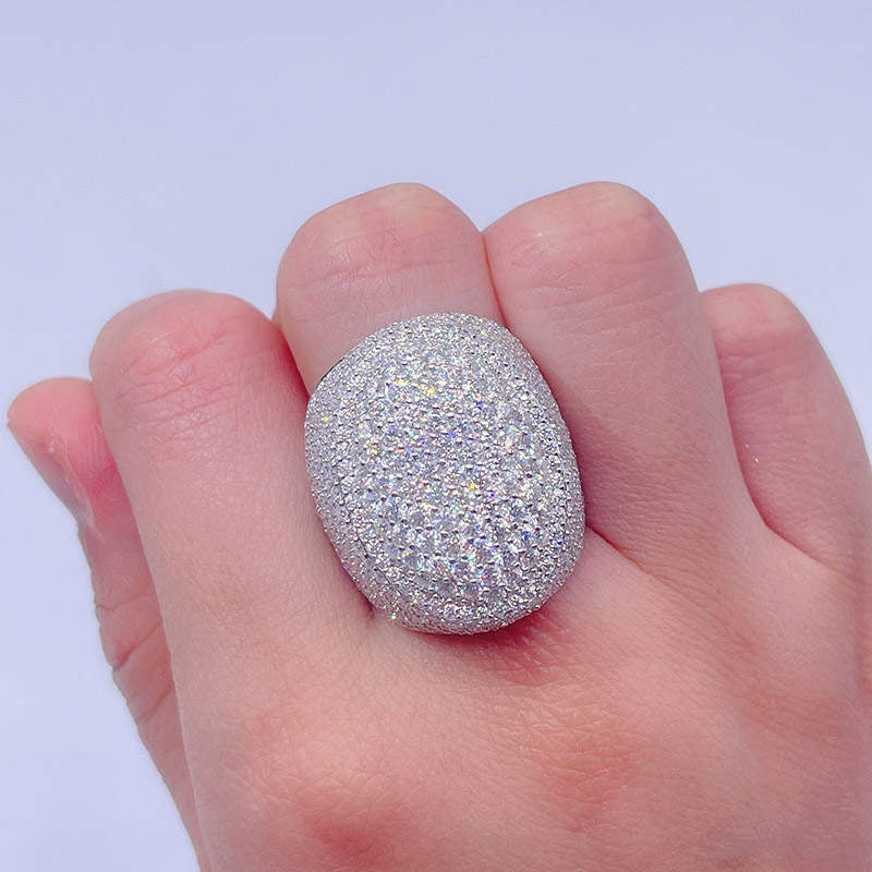 925 Silver and VVS Moissanite Oval Rings