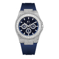 Bay Ice Skylight Stardust VVS Bezel Buss down Watch - Silver and Blue Dial
