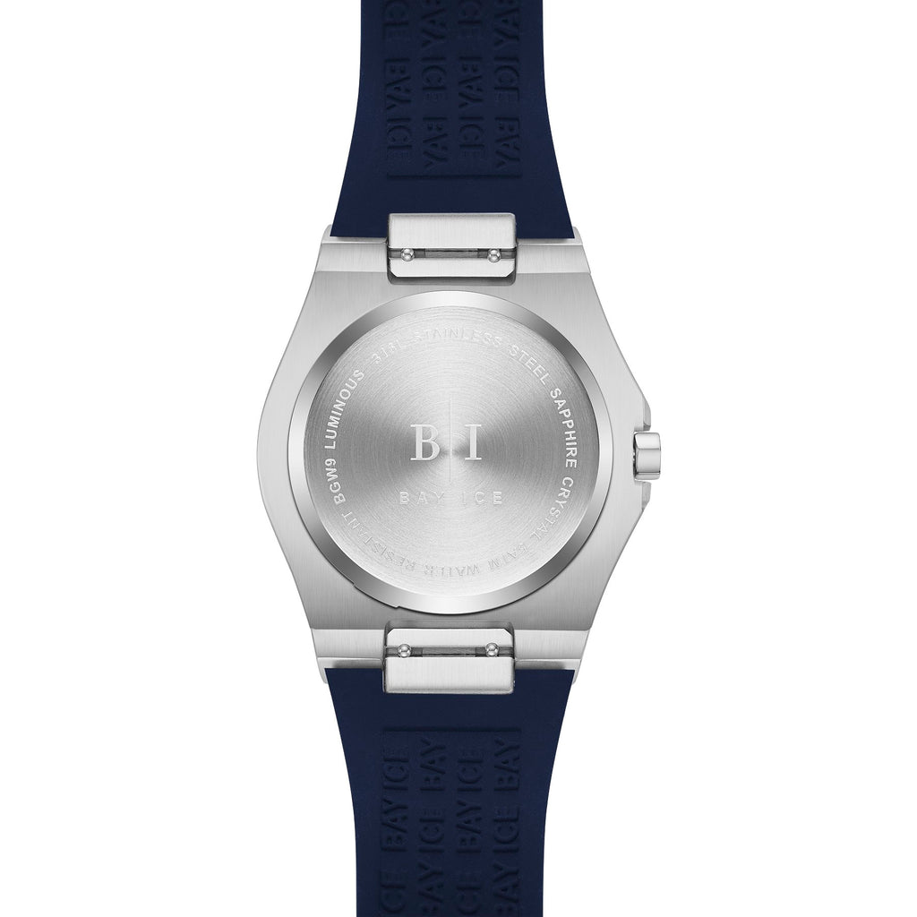 Bay Ice Skylight Stardust VVS Bezel Buss down Watch - Silver and Blue Dial