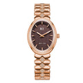 Bay Ice Halo - 26mm Diamond Bezel Mid Link Rose Gold and Chocolate Dial