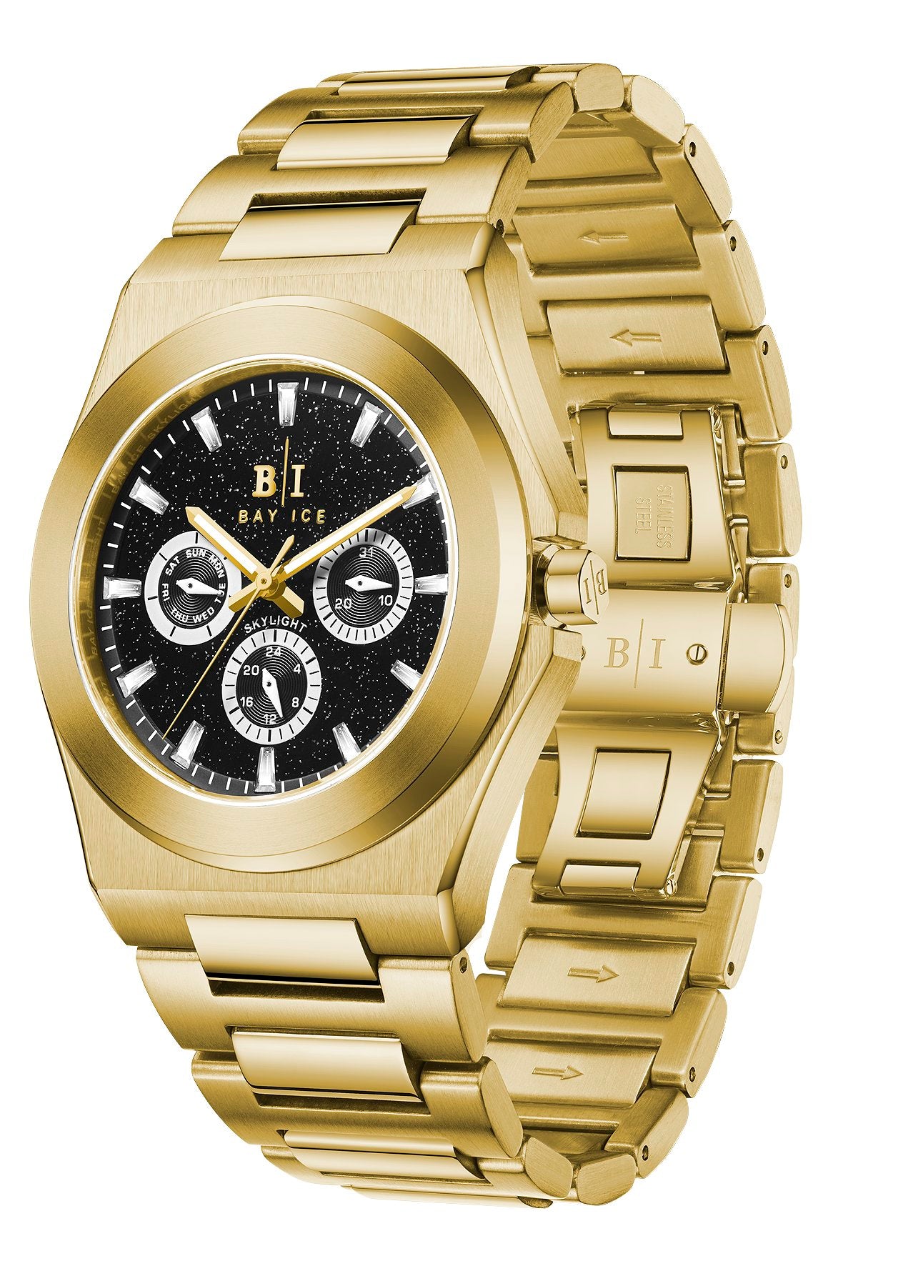 Bay Ice Skylight Stardust Watch - Gold and Black Dial
