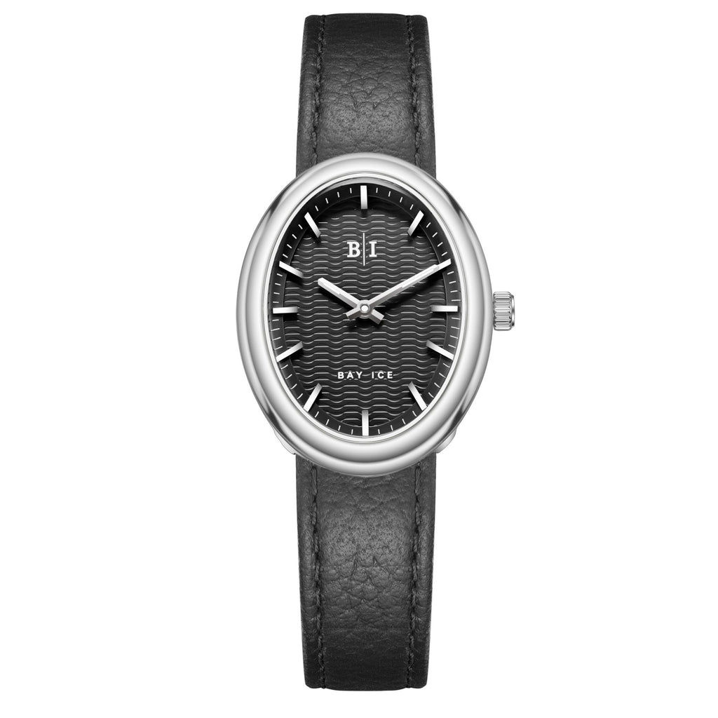 Bay Ice Halo - 26mm Watch Plain Silver and Black Dial