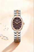Bay Ice Halo - 26mm Watch Plain 2Tone Rose Gold and Chocolate Dial