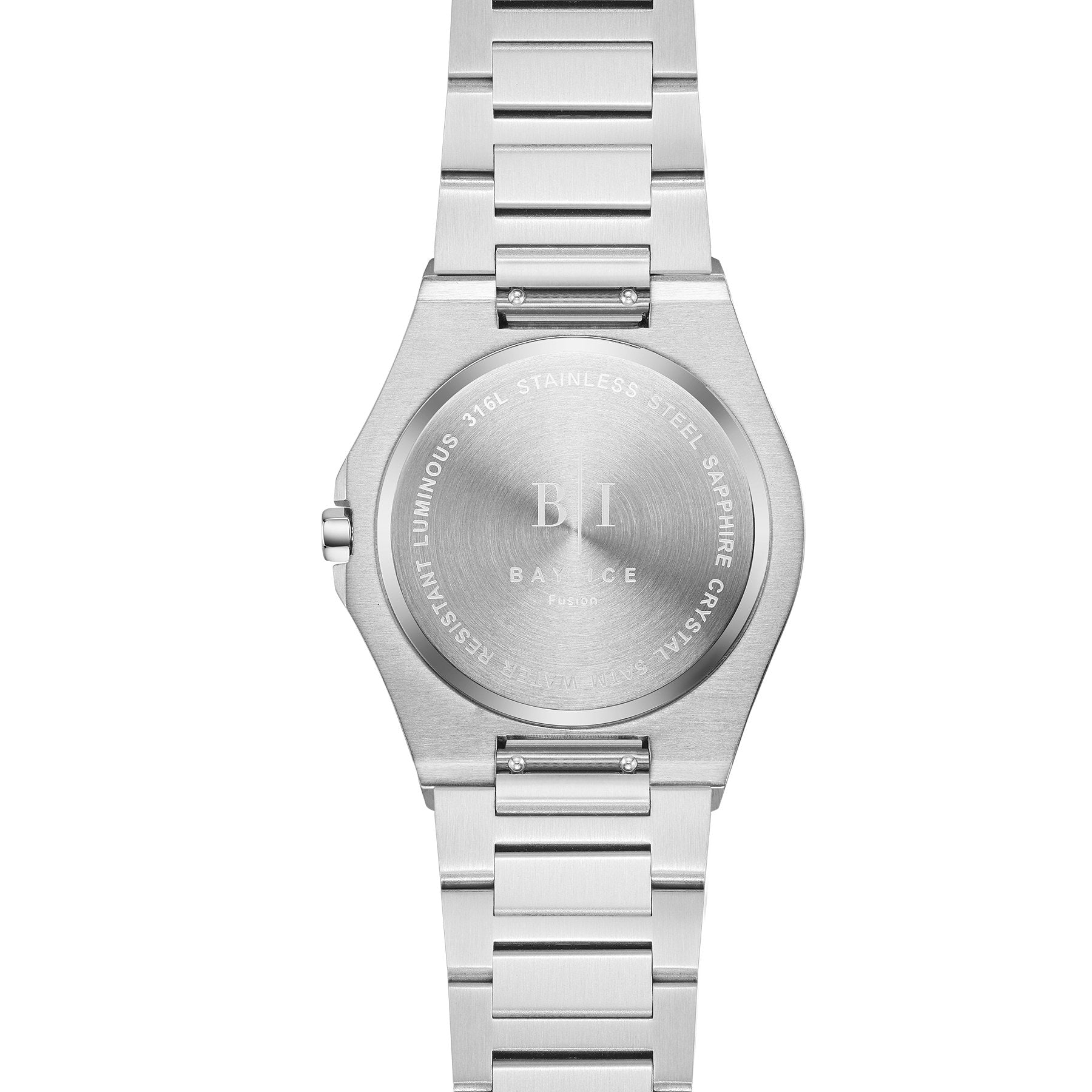 Diamond Bezel - Bay Ice 36mm Fusion Watch in Silver and Black Dial