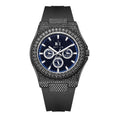 Bay Ice Skylight Stardust VVS Bezel Buss down Watch - Black and Blue Dial