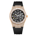 Bay Ice 001 Automatic Skeleton VVS Bussdown Watch - Rose Gold