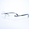 Diamond Cut Rimless Glasses - Silver and Clear Lens