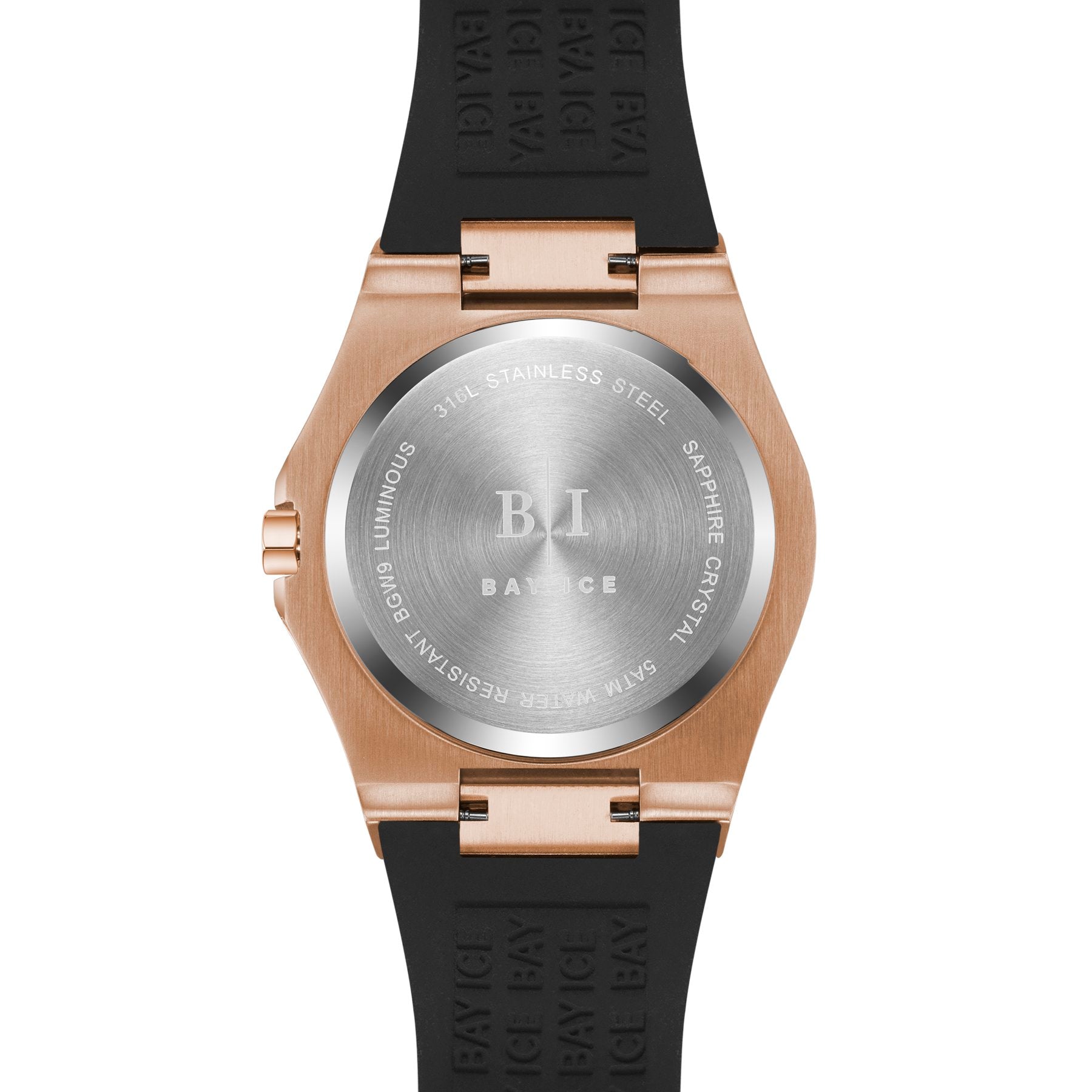 Bay Ice Skylight Full Baguette Bussdown Watch - Rose Gold