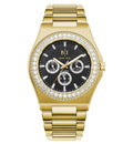 Diamond Bezel - Bay Ice Skylight Watch in Gold and Black Dial