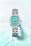 Bay Ice Halo - 26mm Watch Plain Silver and Turquoise  Blue Dial