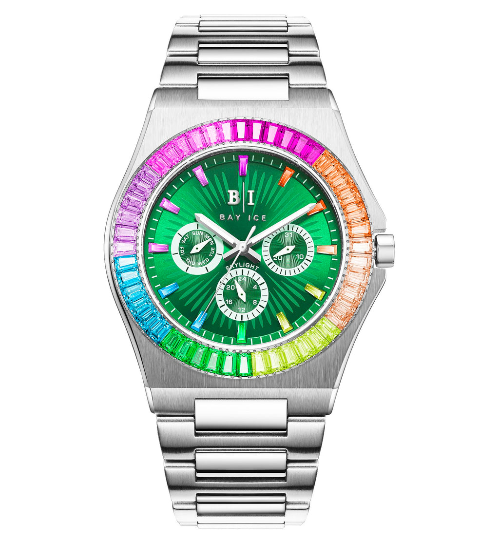 Rainbow Bezel Skylight Watch - Silver (Limited Edition)