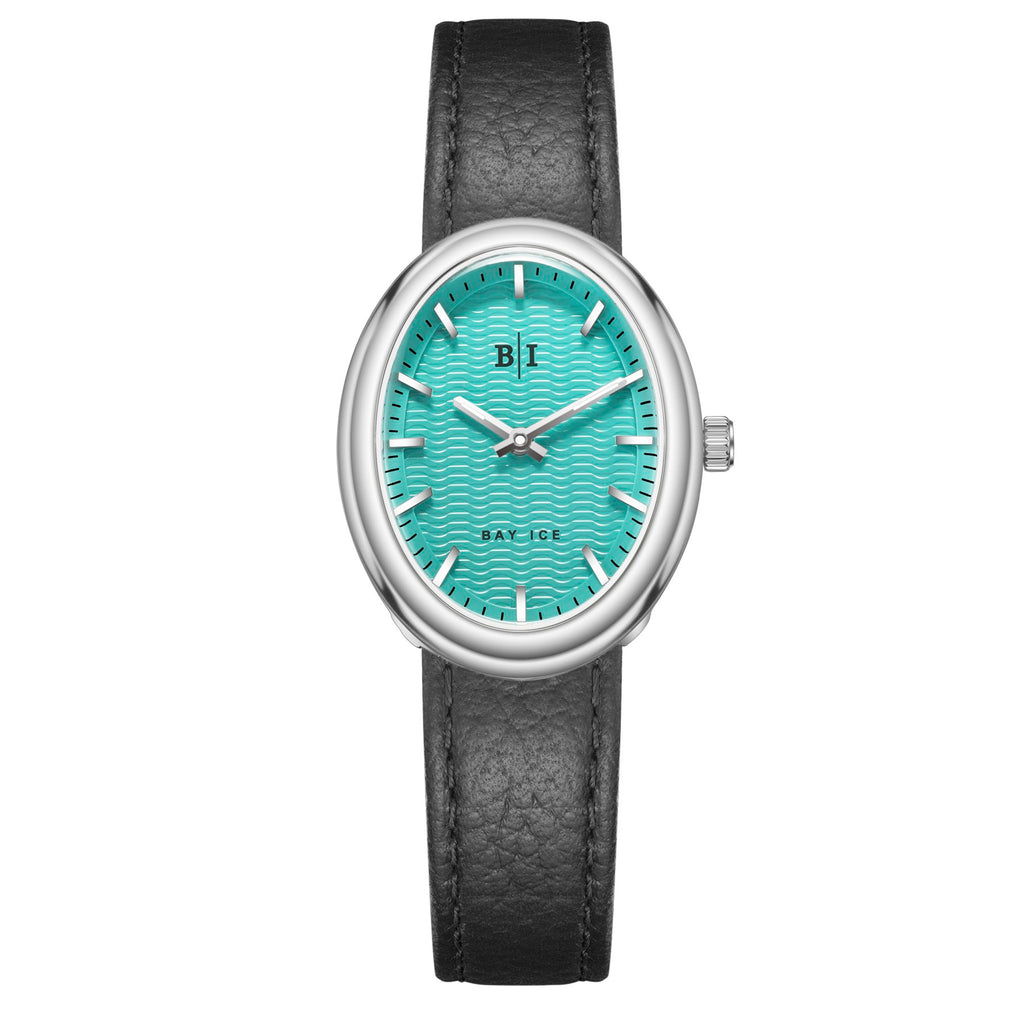Bay Ice Halo - 26mm Watch Plain Silver and Turquoise  Blue Dial