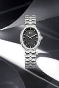 Bay Ice Halo - 26mm Watch Plain Silver and Black Dial