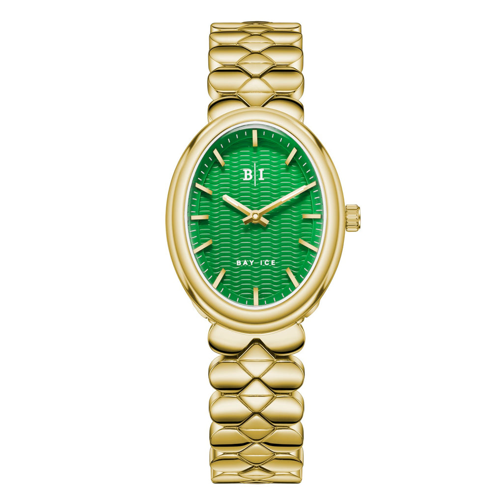 Bay Ice Halo - 26mm Watch Plain Gold and Green Dial