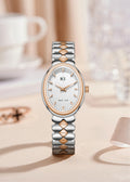 Bay Ice Halo - 26mm Watch Plain 2 Tone Rose Gold and White Dial