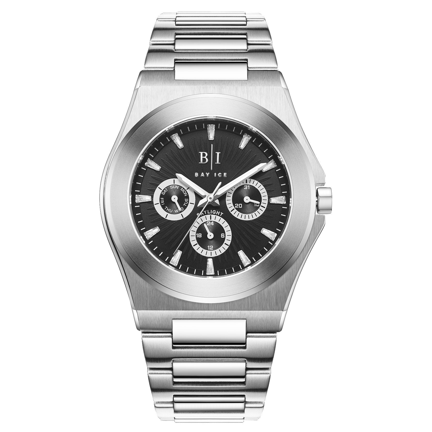 Bay Ice Skylight Watch - Silver and Black Dial