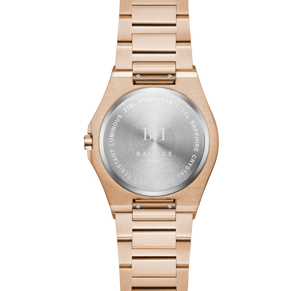 Bay Ice 36mm Fusion VVS Bezel Bussdown Watch - Rose Gold