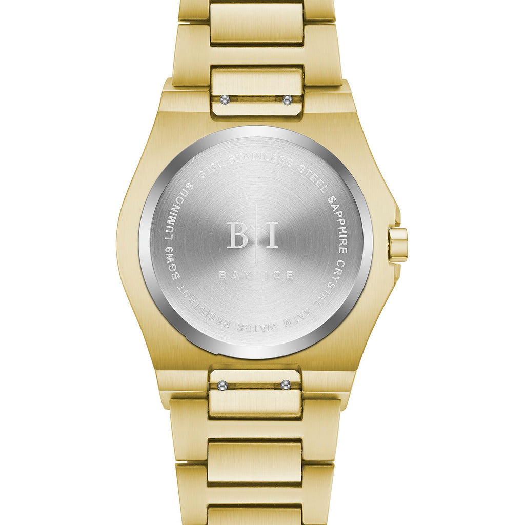 Diamond Bezel - Bay Ice Skylight Watch in Gold and White Dial