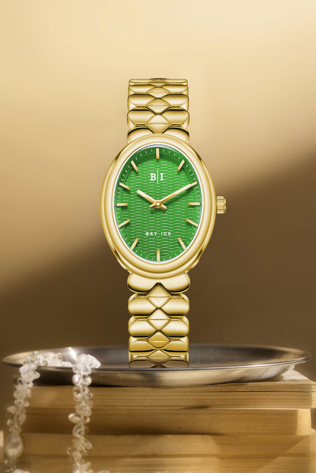 Bay Ice Halo - 26mm Watch Plain Gold and Green Dial