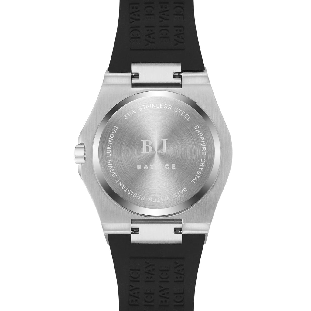 Bay Ice Skylight Full Baguette Bussdown Watch - Silver