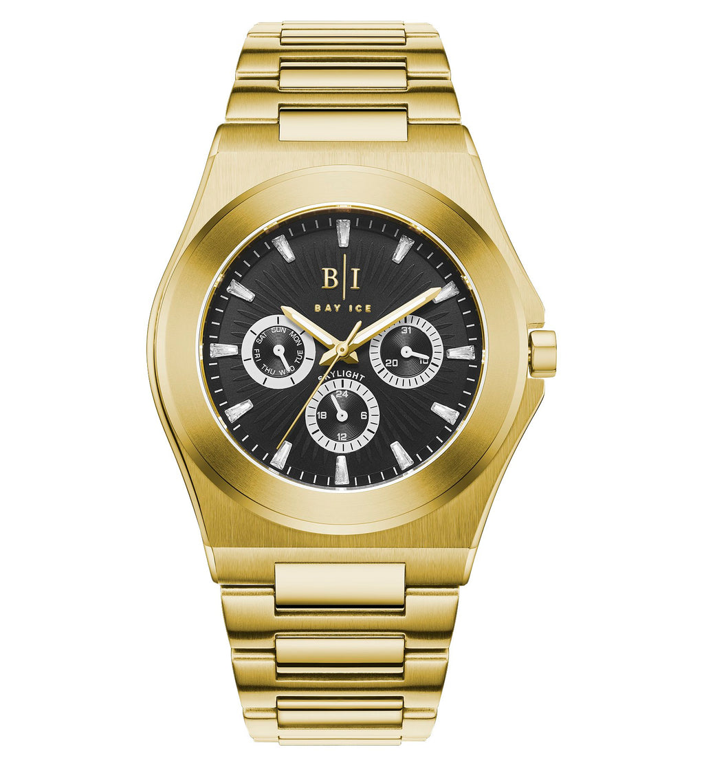 Bay Ice Skylight Watch - Gold and Black Dial