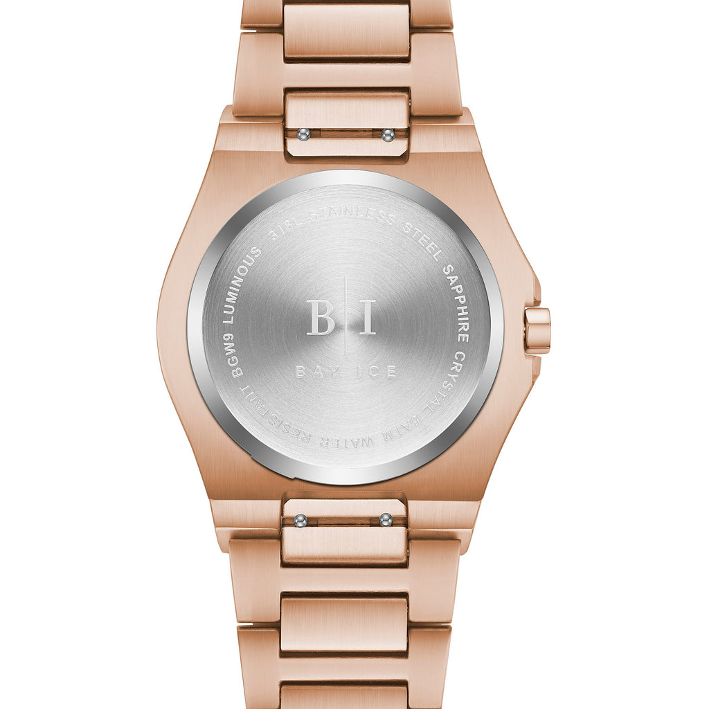 Diamond Bezel - Bay Ice Skylight Watch in Rose Gold and Chocolate Dial