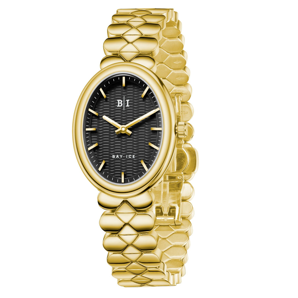 Bay Ice Halo - 26mm Gold and Black Dial Watch