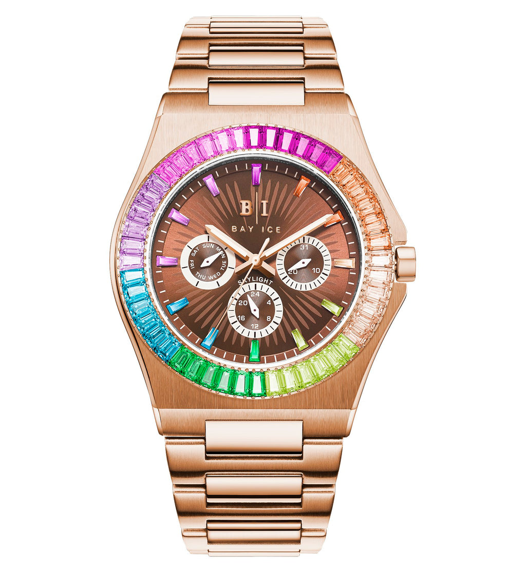 Rainbow Bezel Skylight Watch - Rose Gold (Limited Edition)