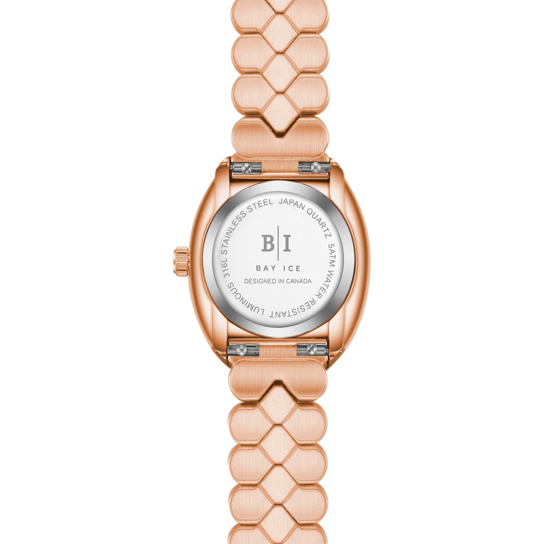 Bay Ice Halo - 26mm Watch Plain Rose Gold and Chocolate Dial