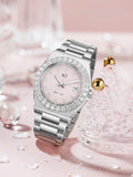 Diamond Bezel - Bay Ice 36mm Fusion Watch in Silver and Pink Dial