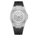 Bay Ice Skylight Full Baguette Bussdown Watch - Silver