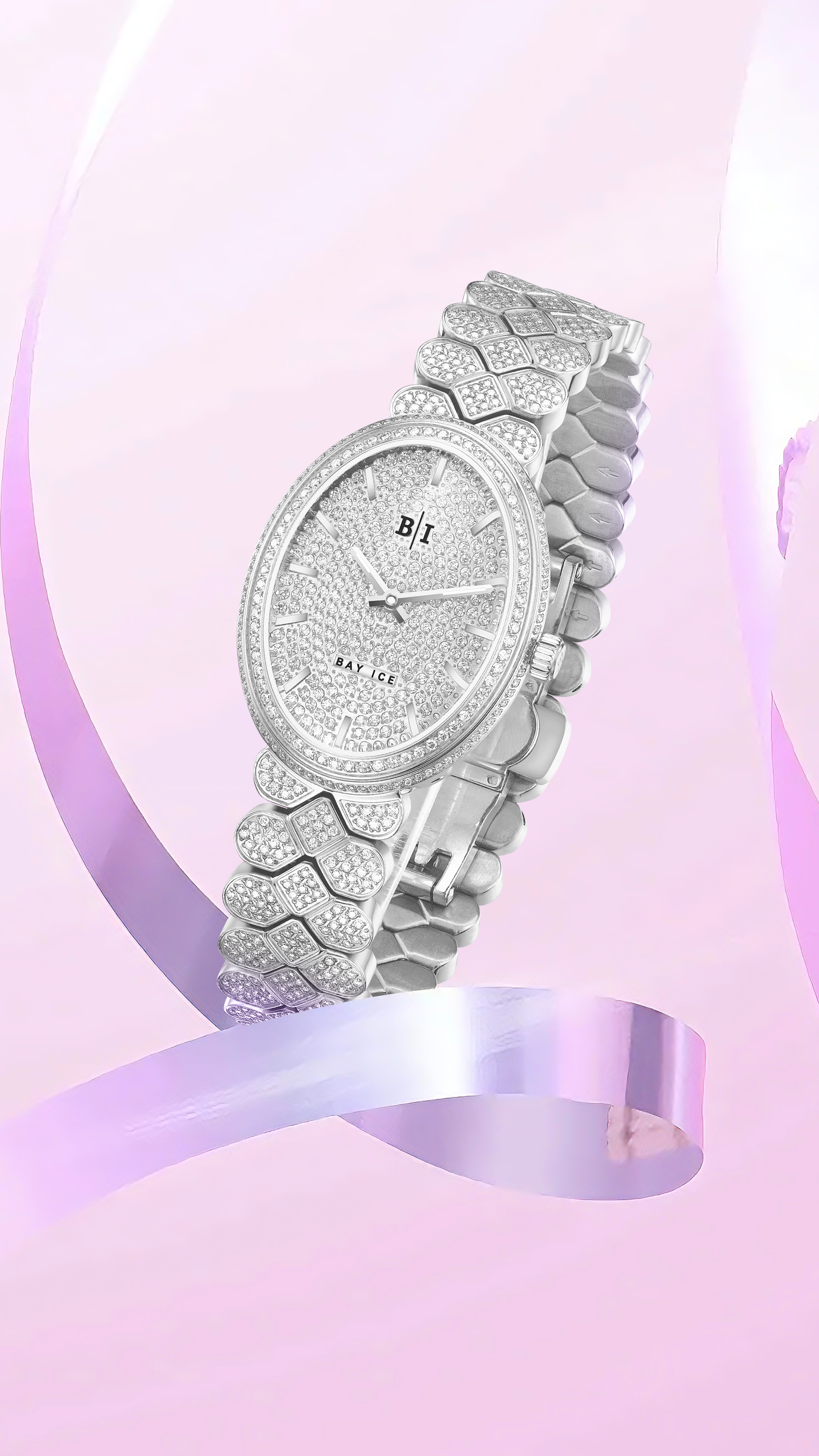 Bay Ice Halo - 26mm Bussdown Silver Watch