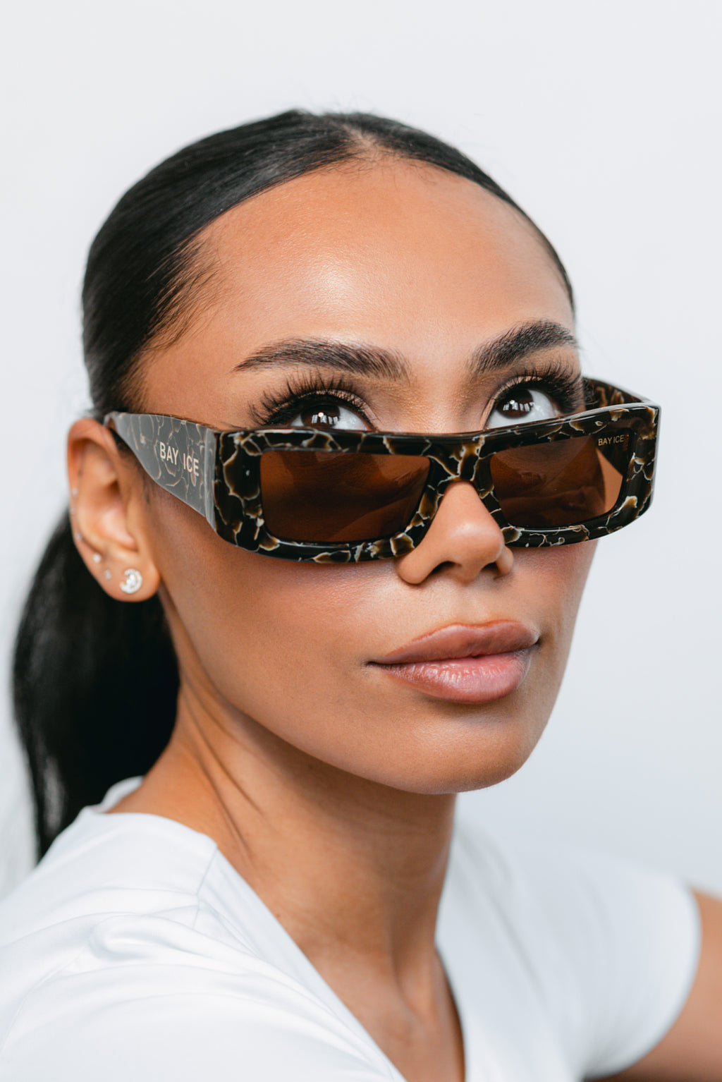 Bay Ice Nova Glasses - Brown Marble