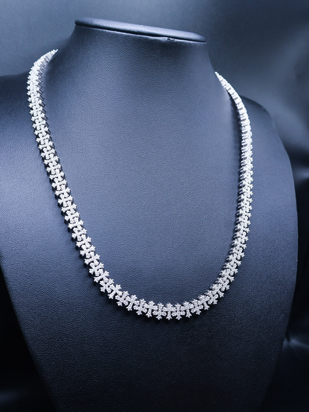 925 Silver and VVS Moissanite Chrome Cuban Necklace