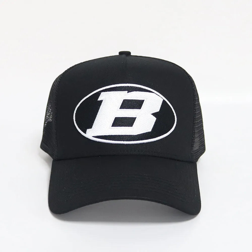 Bay Ice B Logo Cap - Black and White Print