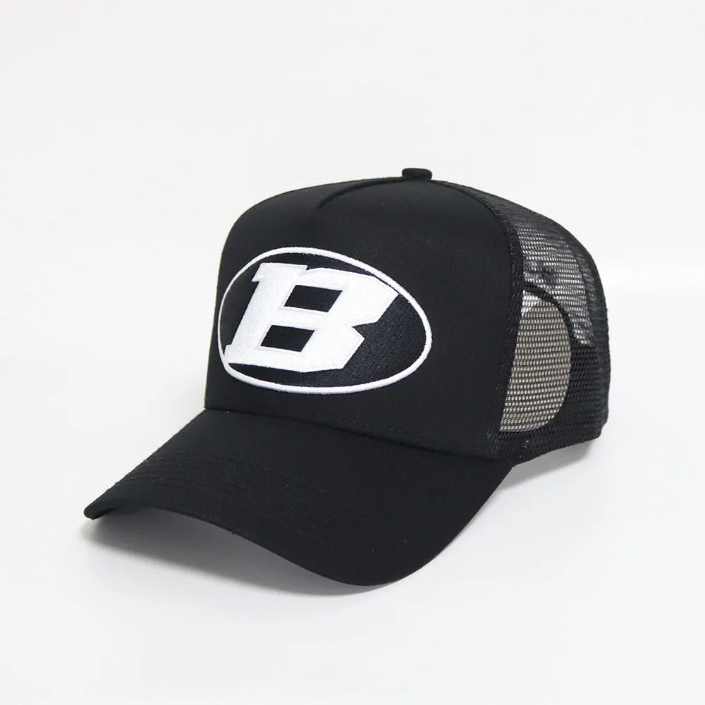 Bay Ice B Logo Cap - Black and White Print