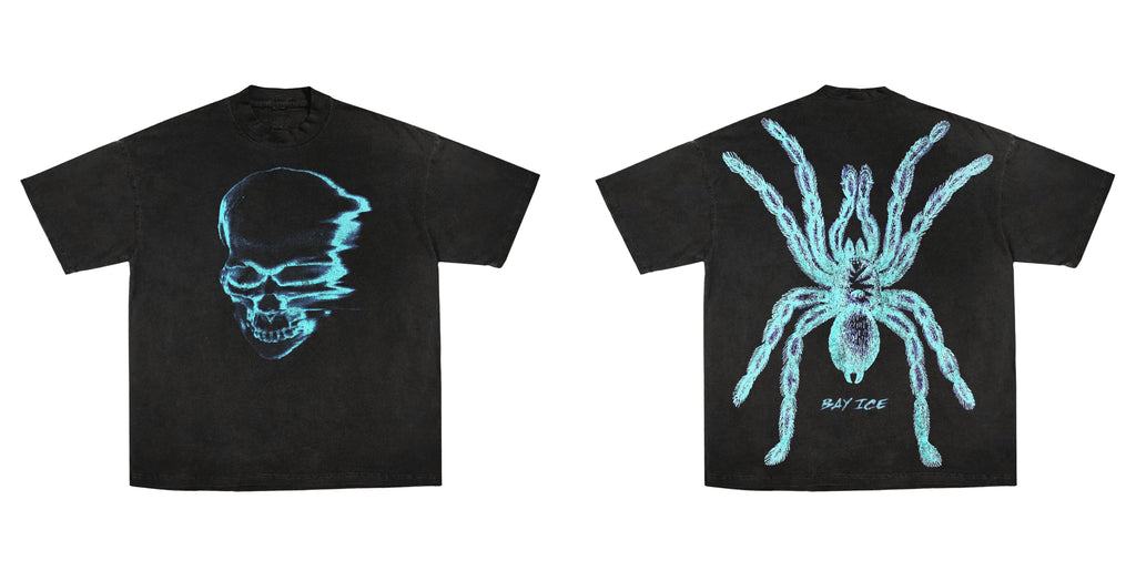 Bay Ice Skull Spider Black Print