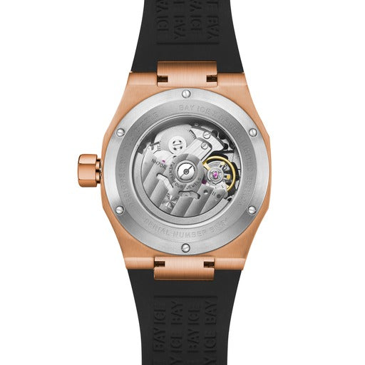 Bay Ice 001 Automatic Skeleton Watch- Rose Gold