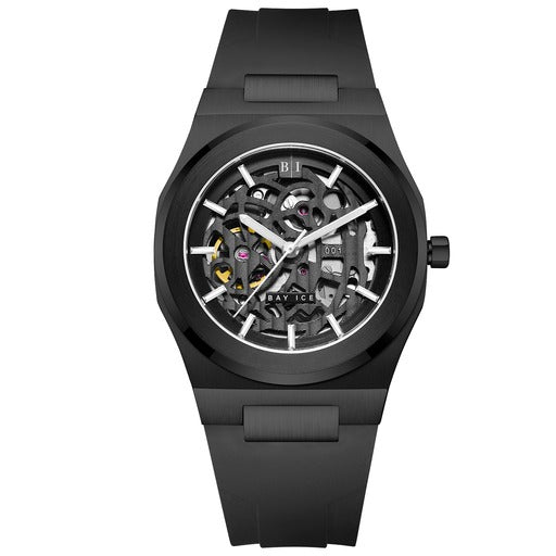 Bay Ice 001 Automatic Skeleton Watch - All Black