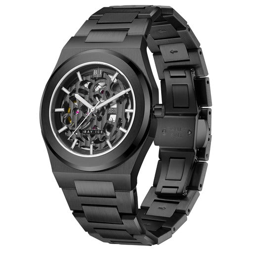 Bay Ice 001 Automatic Skeleton Watch - All Black