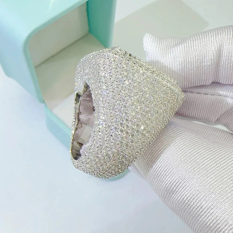 925 Silver and VVS Moissanite Square Baguette Rings