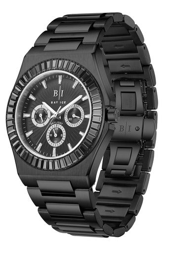 Diamond Baguette - Bay Ice Skylight Watch in All Black